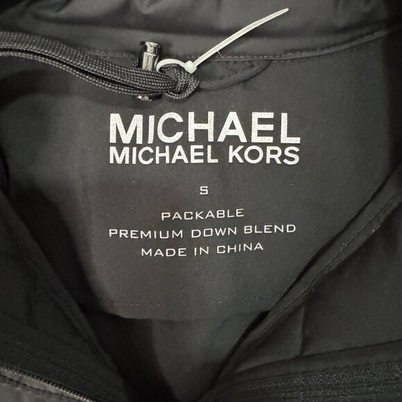Michael Kors Hooded Packable Down Puffer Jacket Black Small MSRP $275 - Picture 6 of 9